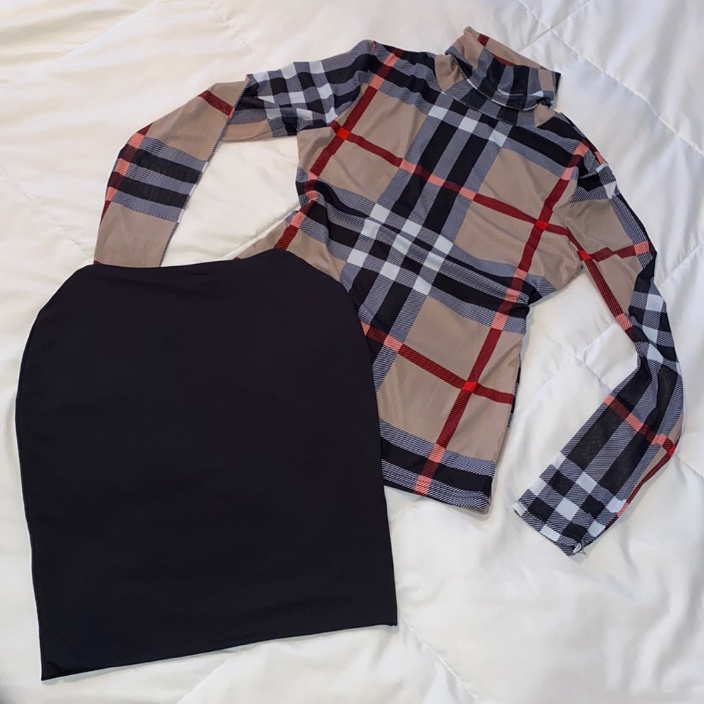 Long sleeve shirt and skirt bundle